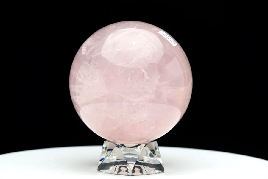 ローズクォーツ 丸玉 スフィアマダガスカル産【約73.6mm珠】台座付き｜紅石英｜ローズクォーツ｜天然石｜パワーストーン｜丸玉｜置物｜スフィア｜ レインボー ■39ショップ■