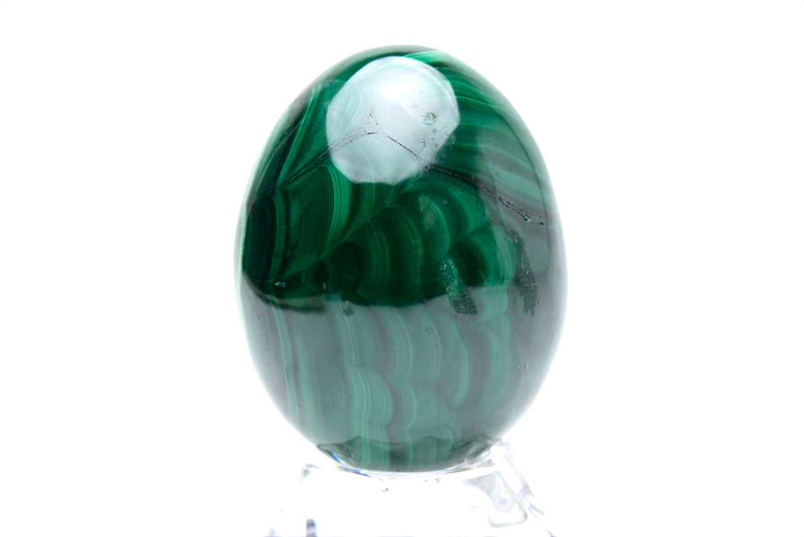 マラカイト 孔雀石 卵型 置物 台座付きコンゴ・カタンガ州産 【高さ：約61.6mm】マラカイト｜孔雀石｜エッグシェイプ｜たまご型｜エッグ型｜コンゴ産｜ 天然石｜パワーストーン｜■39ショップ■