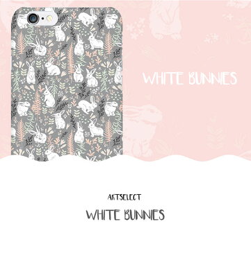 iPhoneSE ケース iPhone SE2 ケース iPhone8 ケース iPhone7 ケース iPhone8 Plus iPhone7 Plus iPhone 6 6s iPhone 6 Plus 6s Plus Galaxy S7 edge Galaxy S6 Galaxy S6 edge Art Select White Bunnes Case 白ウサギケース SC-02H SCV33 SC-04G SCV31 SC-05G