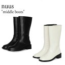 ヌース ブーツ nuus レディース middle boots ミドル ブーツ BLACK ブラック CREAM クリーム N024 シューズ
