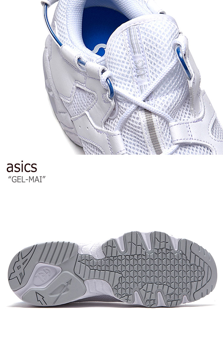 アシックスタイガー スニーカー asics tiger メンズ レディース GEL-MAI ゲルマイ WHITE ホワイト BLUE ブルー H813N-0101 シューズ