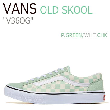 バンズ オールドスクール スニーカー メンズ レディース OLD SKOOL OG オールドスクールOG P.GREEN WHT CHK グリーン ホワイト チェック V36OG シューズ