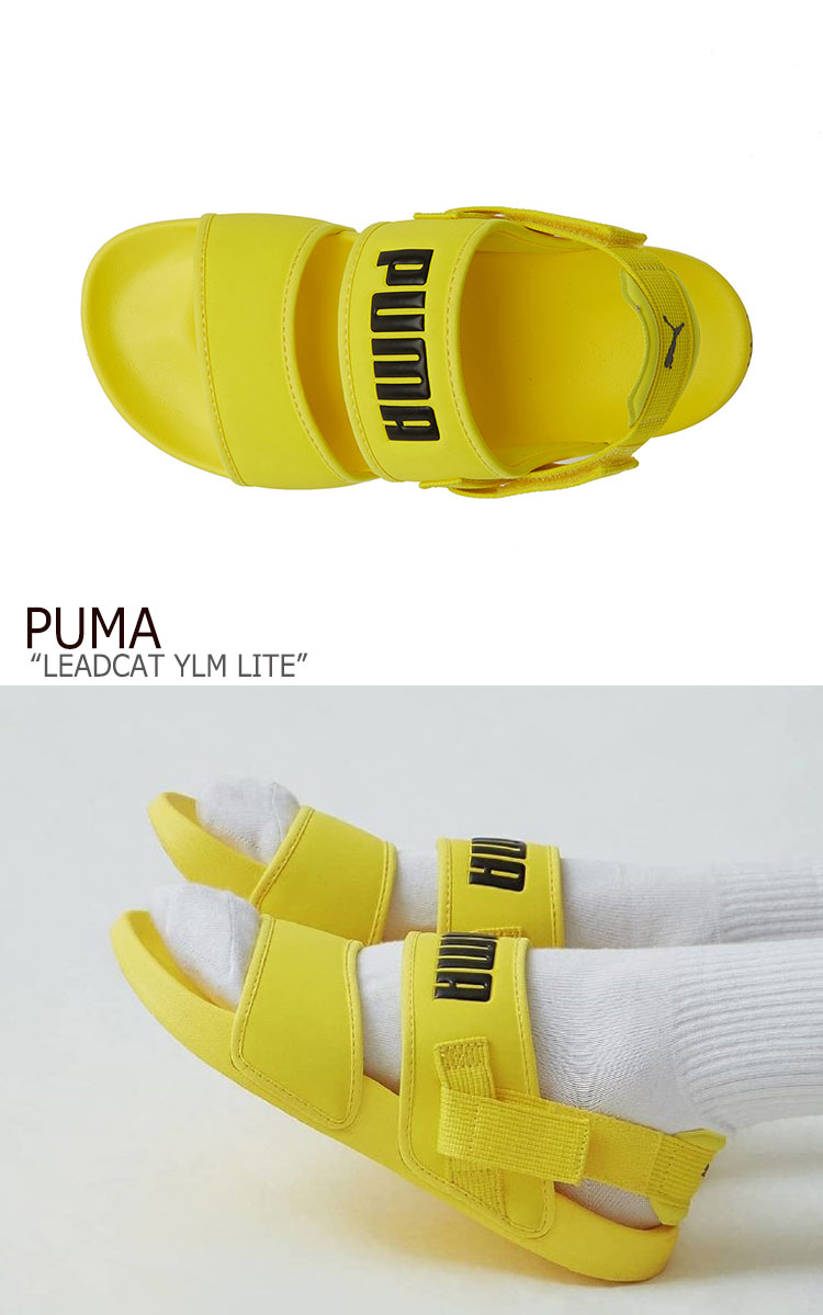 プーマ サンダル PUMA メンズ レディース PUMA×HYUNA LEADCAT YLM LITE リードキャット YLM ライト YELLOW イエロー 37073304 シューズ 【中古】未使用品