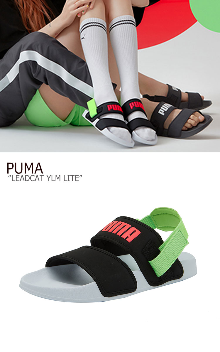 プーマ サンダル PUMA メンズ レディース PUMA×HYUNA LEADCAT YLM LITE リードキャット YLM ライト BLACK GREEN ブラック グリーン 37073305 シューズ 【中古】未使用品