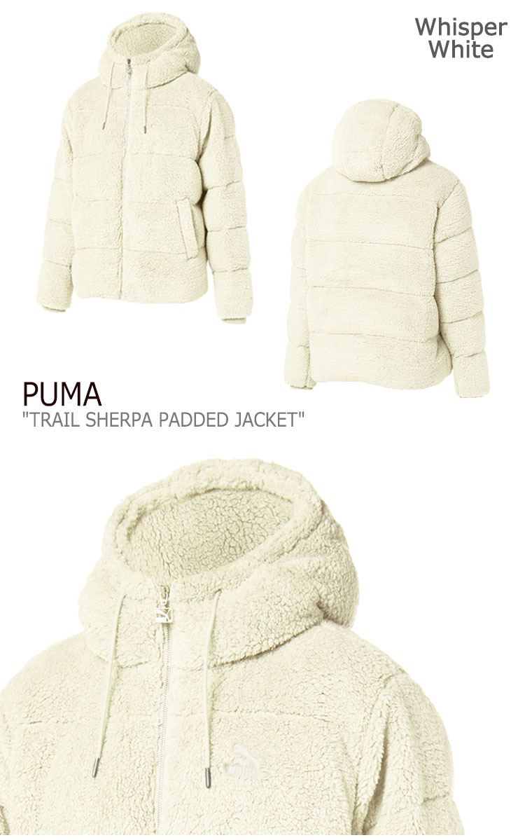 プーマ フリース PUMA メンズ レディース TRAIL SHERPA PADDED JACKET トレイル シェルパ パデット ジャケット WHITE ホワイト GREY グレー 92875101/2 ウェア 【中古】未使用品