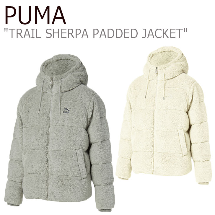 プーマ フリース PUMA メンズ レディース TRAIL SHERPA PADDED JACKET トレイル シェルパ パデット ジャケット WHITE ホワイト GREY グレー 92875101/2 ウェア 【中古】未使用品