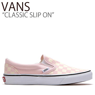 バンズ スリッポン スニーカー VANS レディース CLASSIC SLIP-ON CHECKERBOARD クラシック スリッポン チェッカーボード PINK ピンク VN0A4BV3X0A FLVNAS1U10 シューズ