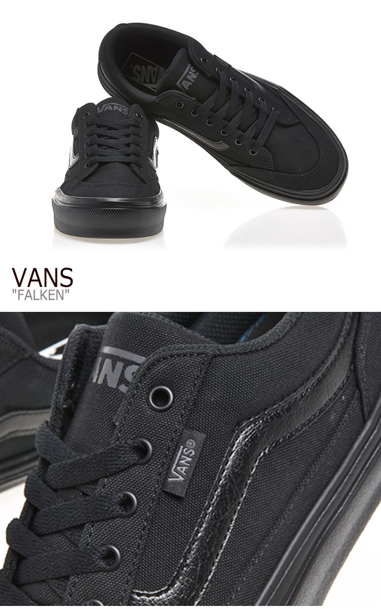 バンズ スニーカー VANS メンズ レディース FALKEN ファルケン BLACK ブラック V3830 シューズ