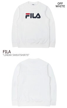 フィラ トレーナー FILA メンズ レディース LINEAR SWEATSHIRTS リニア スウェットシャツ EMERALD エメラルド SALMON サモン INK NAVY インク ネイビー OFF WHITE オフ ホワイト BLACK ブラック FS2POC1001X ウェア