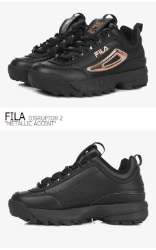 フィラ ディスラプター スニーカー FILA レディース DISRUPTOR 2 METALLIC ACCENT ディスラプター2 メタリック アクセント BLACK PINK ブラック ピンク FS1HTB3476F シューズ