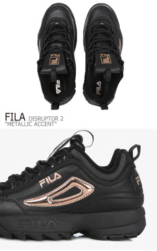 フィラ ディスラプター スニーカー FILA レディース DISRUPTOR 2 METALLIC ACCENT ディスラプター2 メタリック アクセント BLACK PINK ブラック ピンク FS1HTB3476F シューズ