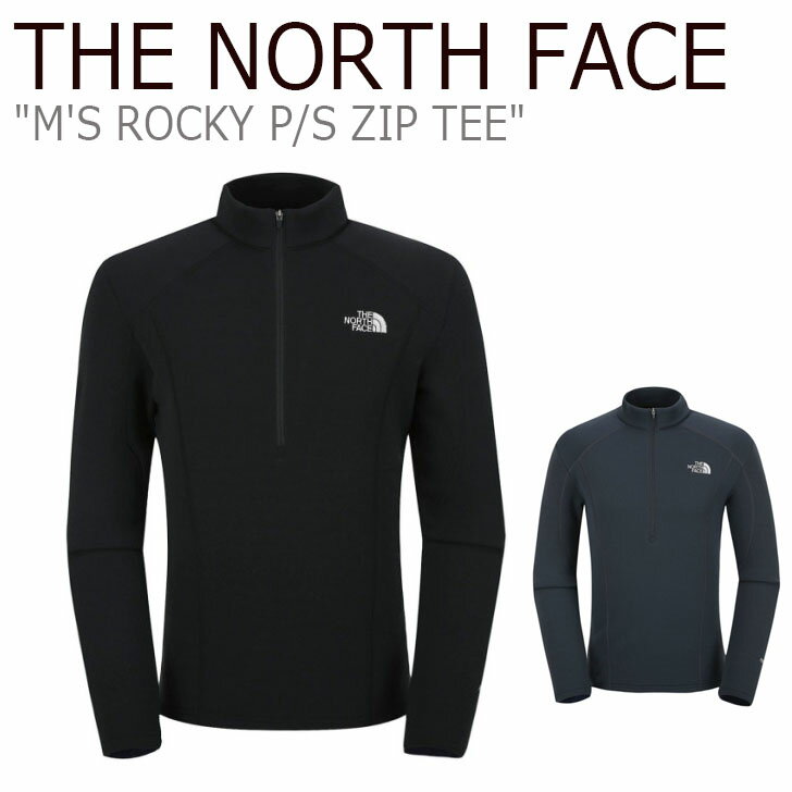 ノースフェイス THE NORTH FACE メンズ M'S ROCKY P/S ZIP TEE メンズ ロッキー ジップティー 長袖 BLACK CHARCOAL ブラック チャコール NT7LJ50A/B ウェア 【中古】未使用品