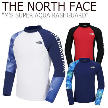 ノースフェイス 水着 THE NORTH FACE メンズ M'S SUPER AQUA RASHGUARD スーパー アクア ラッシュガード NAVY ネイビー RED レッド WHITE ホワイト NT7XJ01B/C/D ウェア 【中古】未使用品