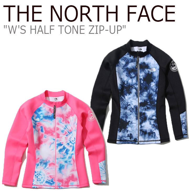 ノースフェイス 水着 THE NORTH FACE レディース W'S HALF TONE ZIP-UP ハーフ トーン ジップアップ ラッシュガード INDIGO インディゴ HOT PINK ホット ピンク NJ5JK35J/K ウェア 【中古】未使用品