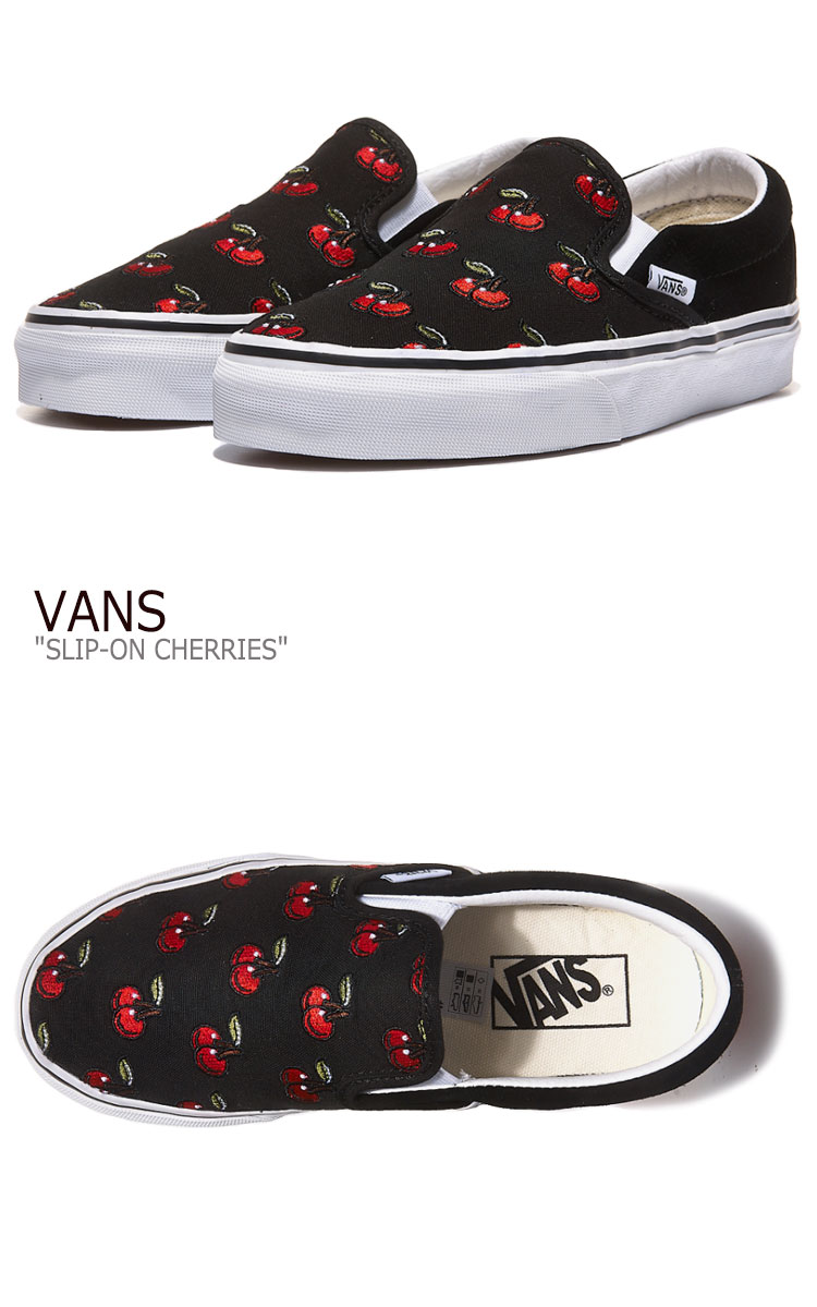 バンズ スリッポン スニーカー Vans メンズ レディース メンズ靴 Slip On Vn0a4u38l6m Cherries ブラック Black スリッポン チェリー Black ブラック Vn0a4u38l6m シューズ Upsukeヴァンズ Vans バンズスリッポン バンズスリップオン スリップオン バンズslipon バンズ