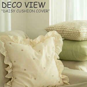 デコビュー クッションカバー DECO VIEW DAISY CUSHION COVER デイジー クッション カバー Beige linen ベージュ リネン Green ST グリーン ST Olive check オリーブ チェック Daisy デイジー 刺繍 韓国雑貨 2994281 ACC