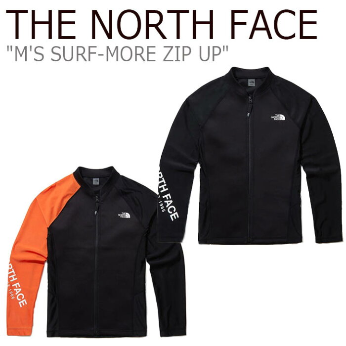 ノースフェイス 水着 THE NORTH FACE メンズ M'S SURF-MORE ZIP UP サーフモア ジップアップ BLACK ブラック ORANGE オレンジ NJ5JL08J/K ウェア 【中古】未使用品