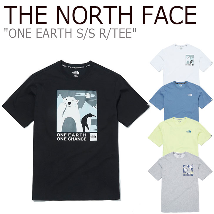 ノースフェイス Tシャツ THE NORTH FACE メンズ レディース ONE EARTH S/S R/TEE ワン アース ショートスリーブ ラウンドTEE WHITE ホワイト BLACK ブラック GREY グレー BLUE ブルー YELLOW イエロー NT7UM10J/K/L/M/N ウェア 【中古】未使用品