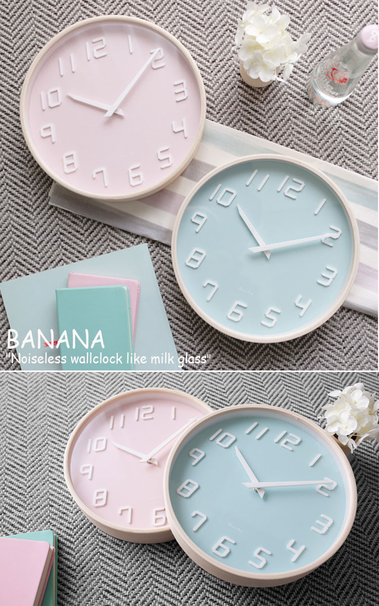 バナナ工房 時計 BANANA 正規販売店 Noiseless wall clock like milk glass ノイズ...