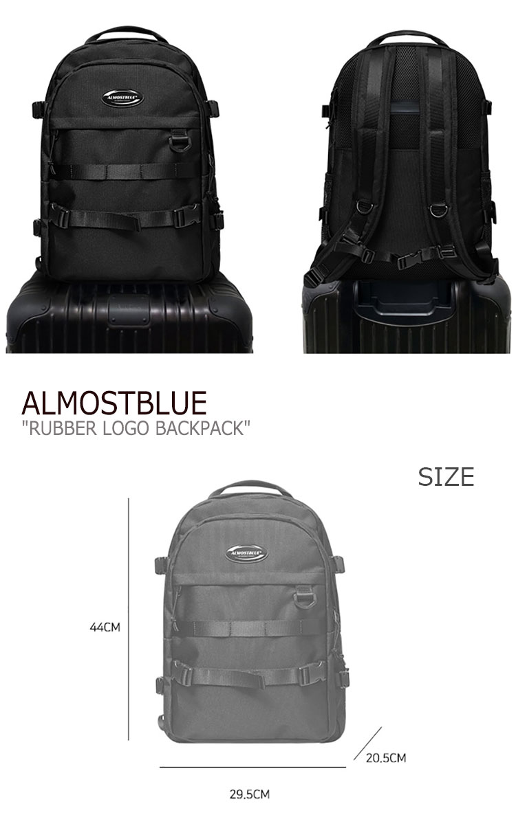 オールモストブルーリュック 学生 オールモストブルーバックパック 人気 バッグ Almostblueリュック 韓国 Backpack Almostblue リュック Almostblue 韓国リュック メンズ リュックサック 韓国ブランド オールモストブルー レディース Rubber Logo Backpack ラバー