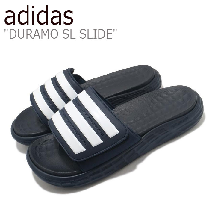 アディダス スリッパ adidas メンズ レディース DURAMO SL SLIDE デュラモ エスエル スライド NAVY ネイビー FY6034 シューズ 【中古】未使用品