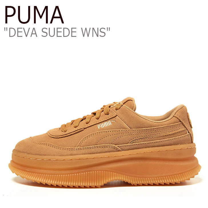 プーマ スニーカー PUMA レディース DEVA SUEDE WNS デヴァ スエード ウイメンズ OATMEAL オートミール GOLD ゴールド 37242308 シューズ 【中古】未使用品