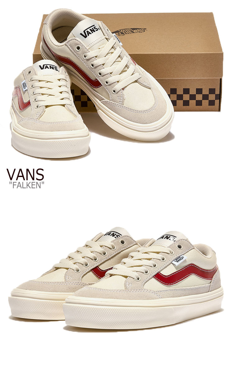 バンズ スニーカー VANS メンズ レディース FALKEN ファルケン CREAM クリーム RED レッド V3830SC シューズ 【中古】未使用品