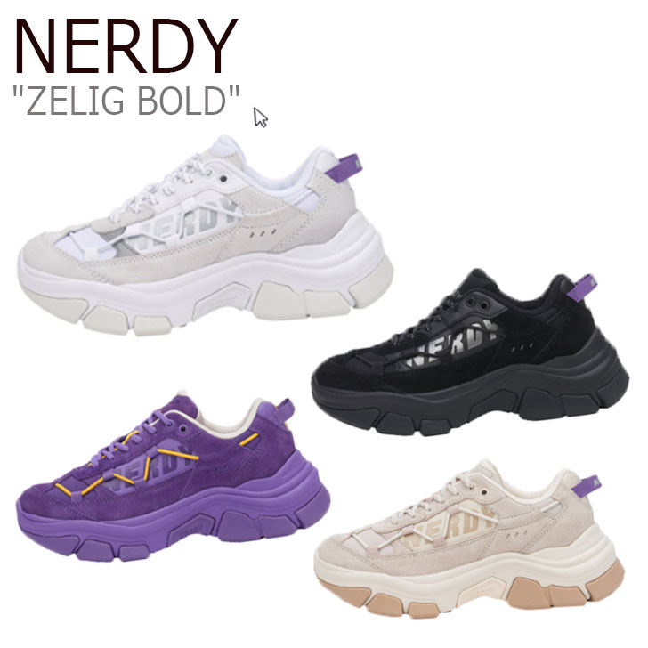 ノルディ スニーカー NERDY メンズ レディース ZELIG BOLD ゼリグ ボールド WHITE ホワイト BLACK ブラック BEIGE ベージュ PURPLE パープル ノルディー PNEF20AE08300/000/170/010 シューズ