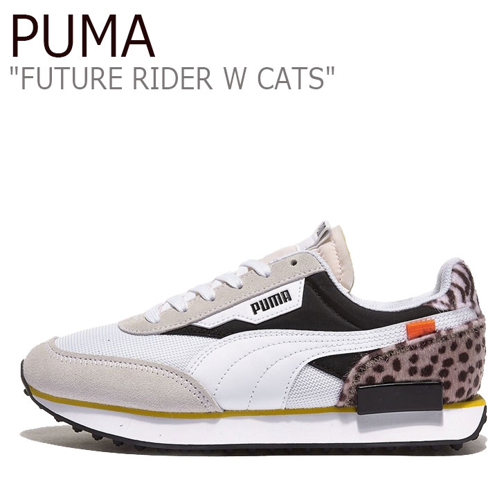プーマ スニーカー PUMA メンズ レディース FUTURE RIDER W CATS フューチャー ライダー ウイメンズ キャット WHITE ホワイト BLACK ブラック 37476801 シューズ 【中古】未使用品