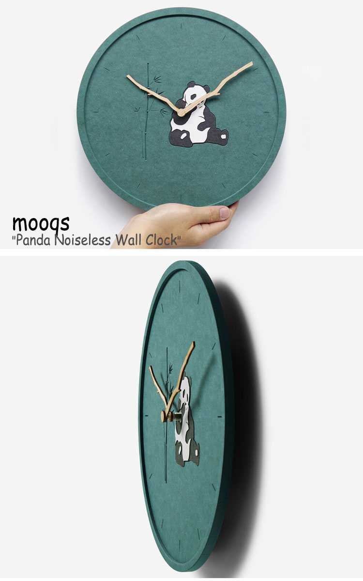 ムクス 壁掛け時計 mooqs Panda Noiseless Wall Clock パンダ ノイズレス ウォール クロック 韓国雑貨 482560 ACC [2]