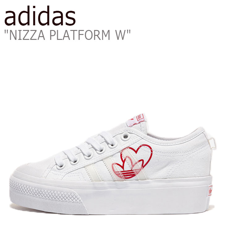 アディダス スニーカー adidas レディース NIZZA PLATFORM W ニッツァ プラットフォーム ウィメンズ WHITE RED ホワイトレッド FX9179 シューズ 【中古】未使用品