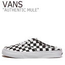 バンズ スニーカー VANS レディース メンズ AUTHENTIC MULE オーセンティック ミュール BLACK ブラック WHITE ホワイト VN0A54F75GU シューズ 【中古】未使用品