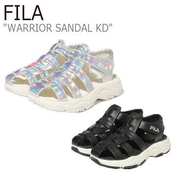 フィラ サンダル FILA キッズ WARRIOR SANDAL KD ウォーリアー サンダルKD WHITE ホワイト BLACK ブラック 3SM01557D-100/013 シューズ 【中古】未使用品