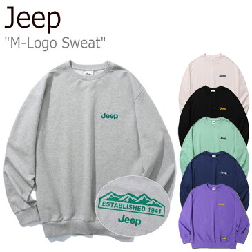 ジープ トレーナー Jeep メンズ レディース M-Logo Sweat Mロゴ スウェットシャツ BLACK ブラック GREY グレー PINK ピンク PURPLE パープル NAVY ネイビー MINT ミント GL5TSU841BK/MG/LP/UP/NA/MT 起毛なし ウェア