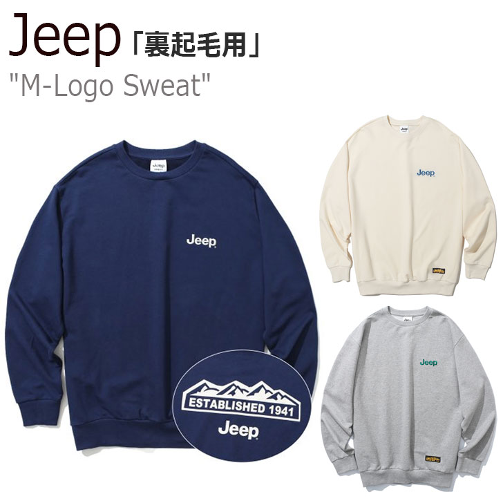 ジープ トレーナー Jeep メンズ レディース M-Logo Sweat Mロゴ スウェットシャツ IVORY アイボリー GREY グレー NAVY ネイビー GM5TSU824IV/MG/NA 裏起毛 ウェア