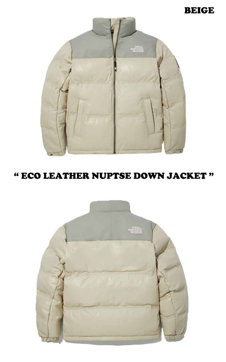 ノースフェイス ダウン THE NORTH FACE メンズ レディース ECO LEATHER NUPTSE DOWN JACKET エコ レザー ヌプシ ダウンジャケット BLACK ブラック BEIGE ベージュ NJ1DM61J/K ウェア 【中古】未使用品