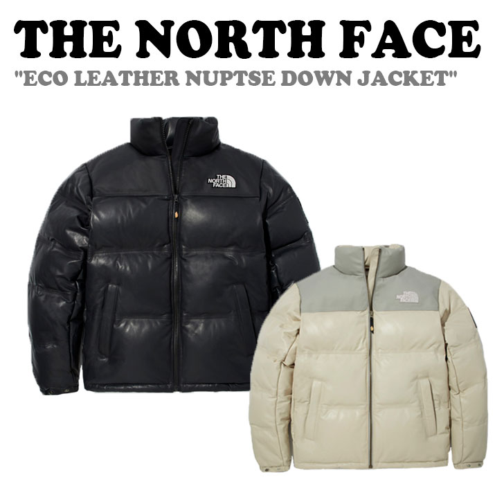 ノースフェイス ダウン THE NORTH FACE メンズ レディース ECO LEATHER NUPTSE DOWN JACKET エコ レザー ヌプシ ダウンジャケット BLACK ブラック BEIGE ベージュ NJ1DM61J/K ウェア 【中古】未使用品