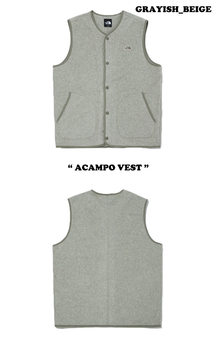 ノースフェイス ベスト THE NORTH FACE メンズ レディース ACAMPO VEST アキャンポ ベスト GRAYISH BEIGE グレイッシュ ベージュ DARK NAVY ダーク ネイビー NV4FM53A/B ウェア 【中古】未使用品