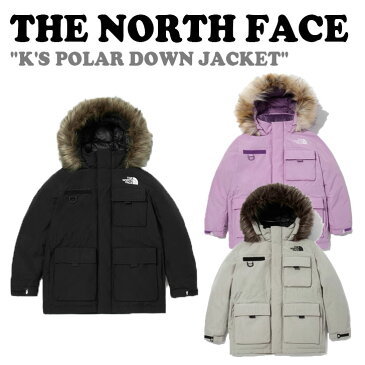 ノースフェイス ダウン THE NORTH FACE 男の子 女の子 K'S POLAR DOWN JACKET キッズ ポーラー ダウン ジャケット BLACK ブラック GRAYISH BEIGE グレイッシュ ベージュ LILAC リラック NJ1DM51S/T/U ウェア 【中古】未使用品