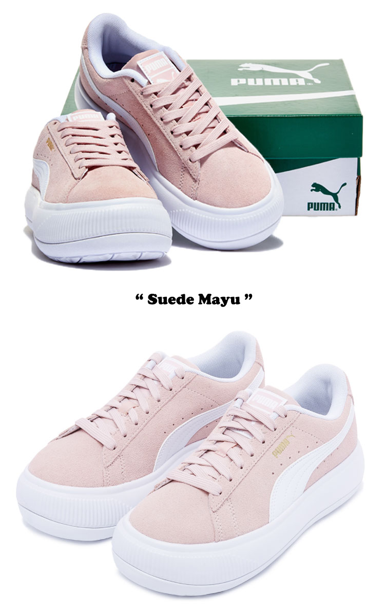 プーマ スニーカー PUMA レディース SUEDE MAYU スエード マユ PINK ピンク WHITE ホワイト 380686-03 シューズ【中古】未使用品