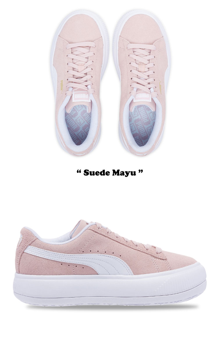 プーマ スニーカー PUMA レディース SUEDE MAYU スエード マユ PINK ピンク WHITE ホワイト 380686-03 シューズ【中古】未使用品