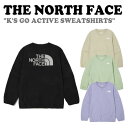 ノースフェイス Tシャツ THE NORTH FACE 男の子 女の子 K'S GO ACTIVE SWEATSHIRTS キッズ ゴー アクティブ スウェットシャツ 長袖 BEIGE ベージュ BLACK ブラック PASTEL_GREEN パステル グリーン VIOLET バイオレット NM5MN06S/T/U/V ウェア 【中古】未使用品(4)