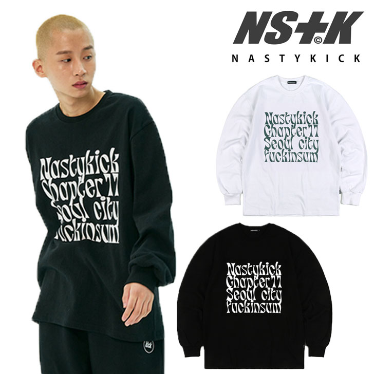 ネスティキック ロンT NASTYKICK 正規販売店 Kinsum Long Sleeve キンサム ロングスリーブ BLACK ブラック WHITE ホワイト K22QB632 ウェア