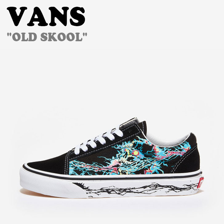 バンズ オールドスクール スニーカー VANS メンズ レディース OLD SKOOL オールドスクール BLACK ブラック TRUE WHITE トゥルーホワイト MULTI マルチ VN0A5KRF96C シューズ 【中古】未使用品