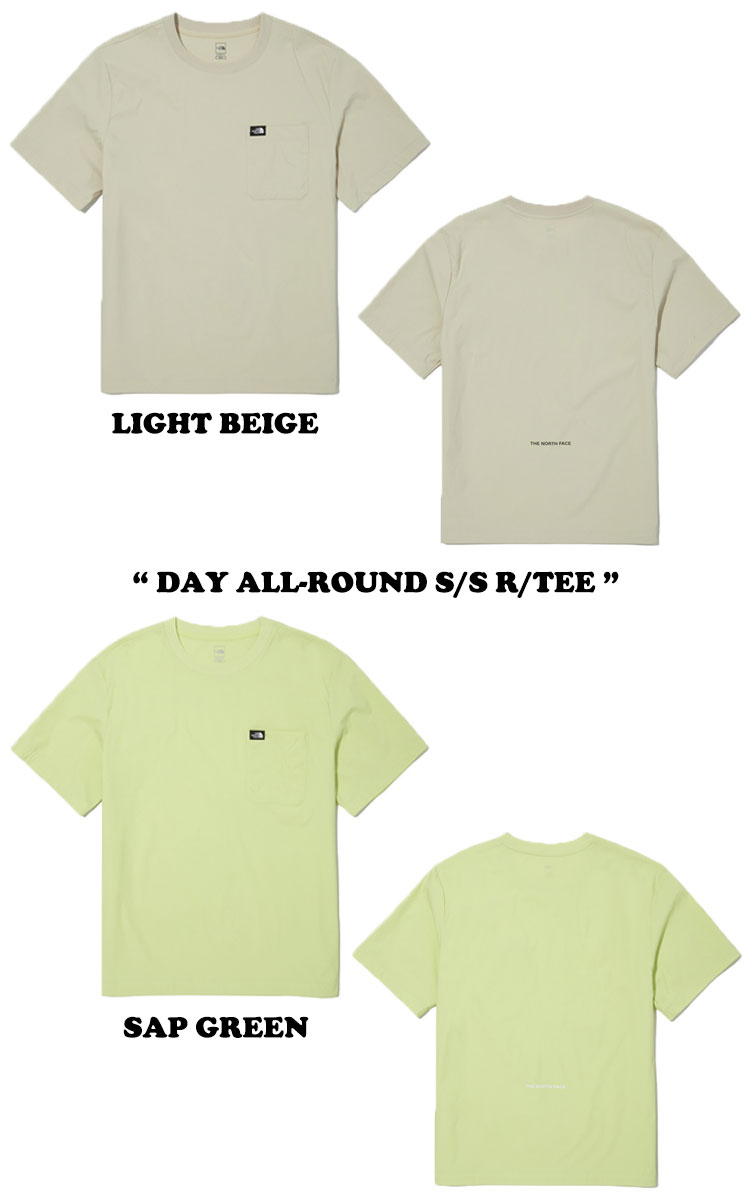 ノースフェイス 半袖Tシャツ THE NORTH FACE メンズ レディース DAY ALL-ROUND S/S R/TEE デイ オールラウンド ショートスリーブ ラウンドTEE BEIGE ベージュ GREEN グリーン NT7UN15B/C ウェア 【中古】未使用品 2