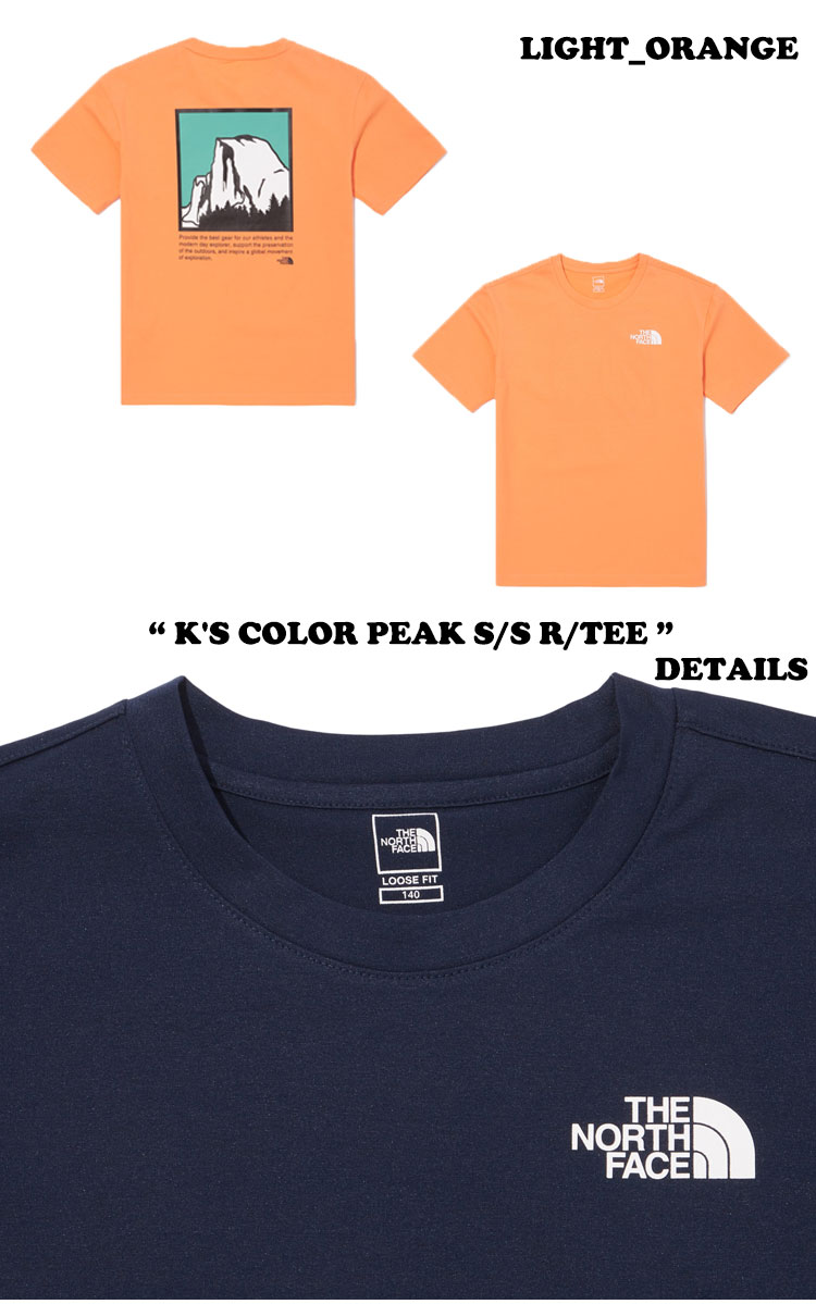 ノースフェイス Tシャツ THE NORTH FACE 男の子 女の子 K'S COLOR PEAK S/S R/TEE キッズ カラー ピーク ショートスリーブ ラウンドTEE WARM_GRAY ウォーム グレー DARK_NAVY ダーク ネイビー LIGHT_ORANGE ライト オレンジ 半袖 NT7UN15S/T/U ウェア【中古】未使用品