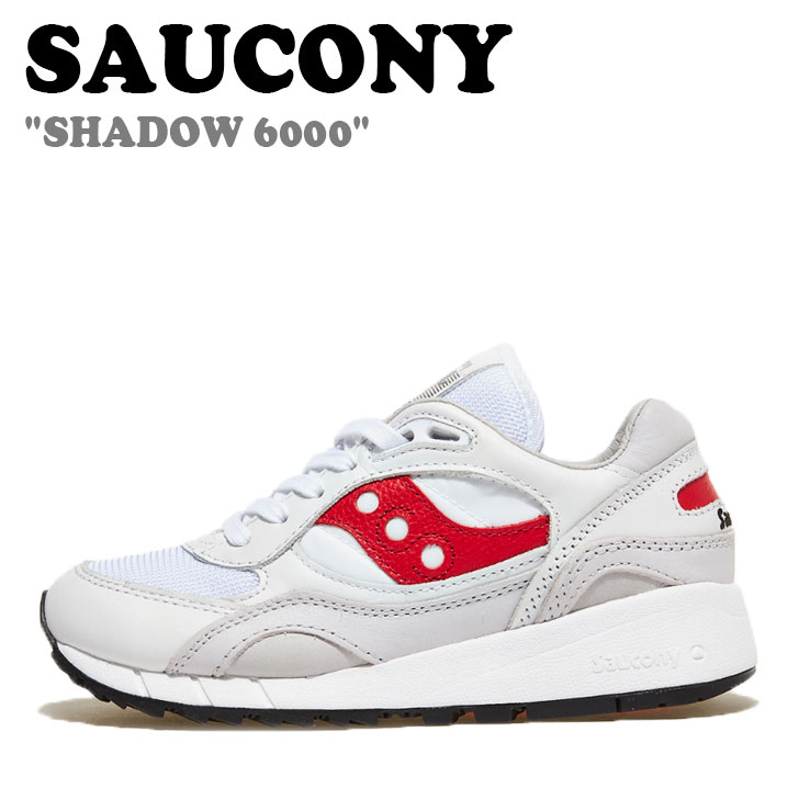 サッカニー スニーカー SAUCONY メンズ レディース SHADOW 6000 シャドウ 6000 WHITE ホワイト RED レッド S70668-2 シューズ