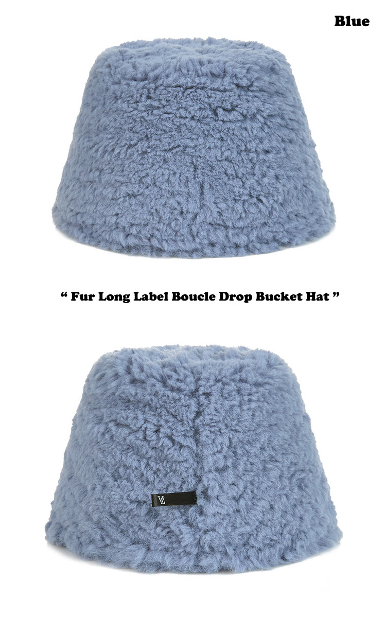 バザール バケットハット VARZAR 正規販売店 Fur Long Label Boucle Drop Bucket Hat ファー ロング ラベル ブークレ ドロップ バケット ハット GRAY グレー BLUE ブルー CREAM クリーム BLACK ブラック varzar900/1/2/3 ACC