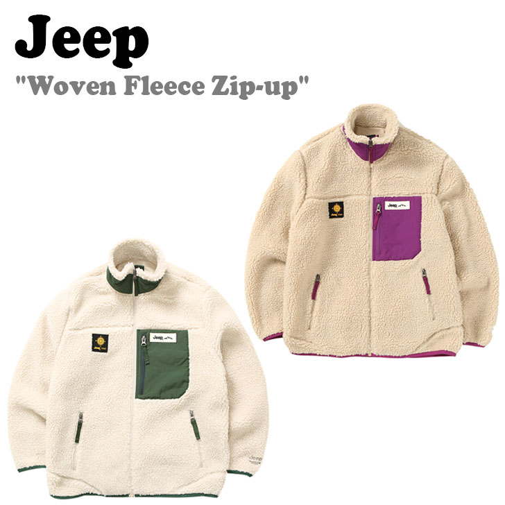 ジープ フリース Jeep メンズ レディース Woven Fleece Zip-up ウーブン フリースジップアップ IVORY アイボリー BEIGE ベージュ JM4TZU406IV/BE ウェア