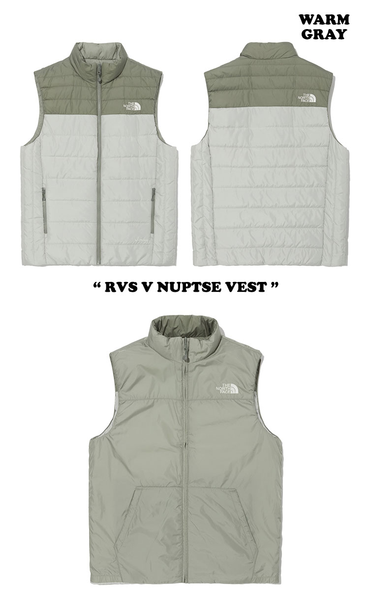 ノースフェイス 中綿ベスト THE NORTH FACE メンズ レディース RVS V NUPTSE VEST リバーシブル V ヌプシ ベスト CREAM クリーム WARM GRAY ウォームグレー NV3NN00A/B ウェア 【中古】未使用品